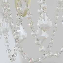 Designer Touch Decorative Nordic Crystal Chandelier Paint Craft Cream Ceiling Light