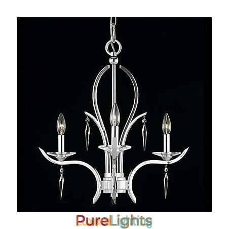 Designer Touch Decorative Elegant Crystal Chandelier with 3 Lights in Candle Bulb