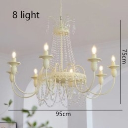 Designer Touch Decorative Nordic Crystal Chandelier Paint Craft Cream Ceiling Light