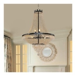 Designer Touch Decorative Classic Crystal Chandelier Black Empire Style Pendant Light 9 Lights