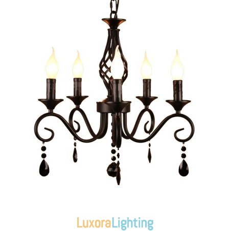 Designer Touch Decorative Rustic Wrought Iron Chandelier 5 Lights
