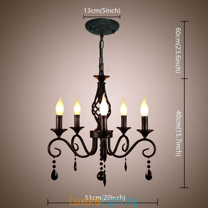 Designer Touch Decorative Rustic Wrought Iron Chandelier 5 Lights