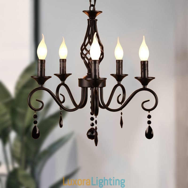Designer Touch Decorative Rustic Wrought Iron Chandelier 5 Lights