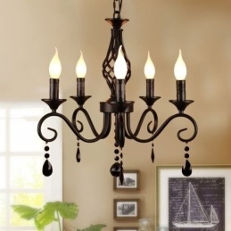 Designer Touch Decorative Rustic Wrought Iron Chandelier 5 Lights