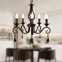 Designer Touch Decorative Rustic Wrought Iron Chandelier 5 Lights
