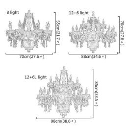 Designer Touch Decorative Large Crystal Chandelier European Classic Pendant Light