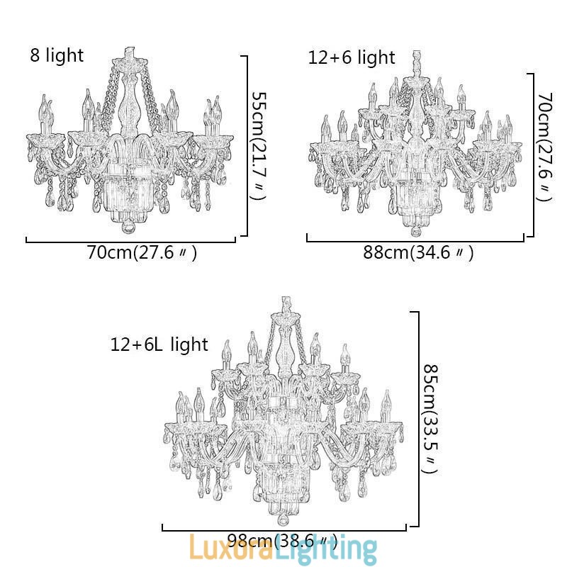 Designer Touch Decorative Large Crystal Chandelier European Classic Pendant Light