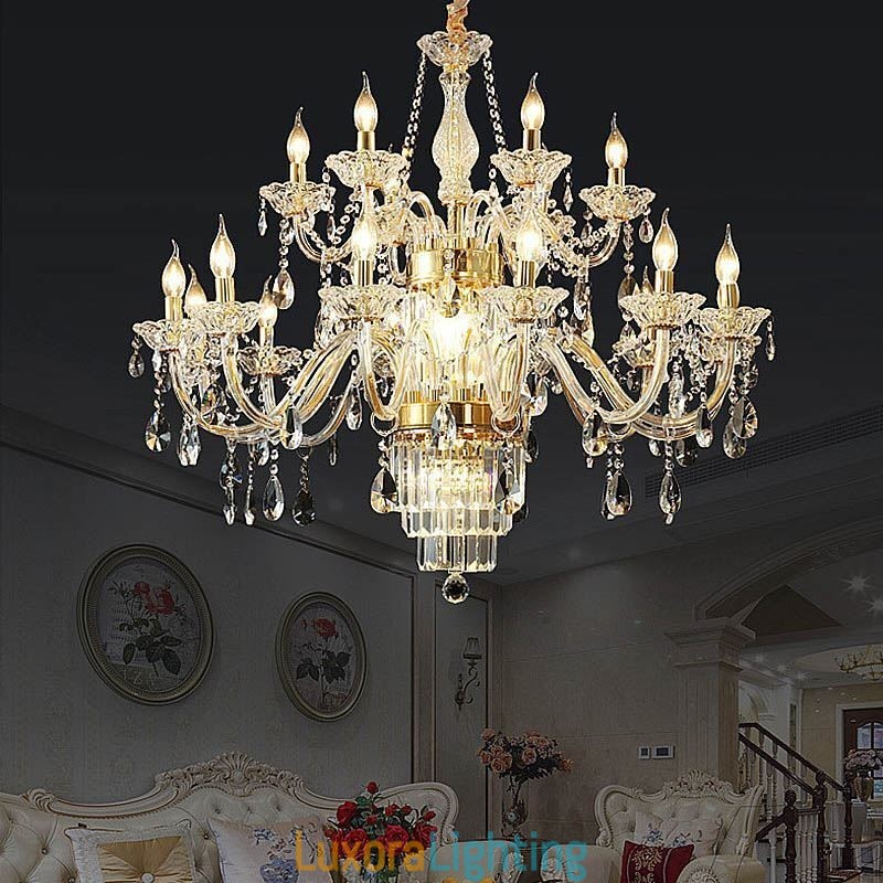 Designer Touch Decorative Large Crystal Chandelier European Classic Pendant Light