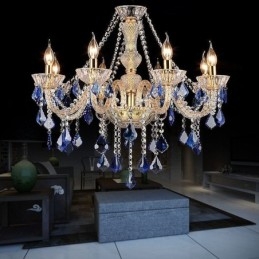 Designer Touch Decorative European Crystal Chandelier Luxury Pendant Light Blue Pendant