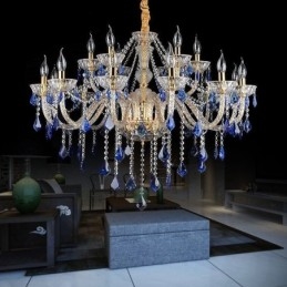 Designer Touch Decorative European Crystal Chandelier Luxury Pendant Light Blue Pendant