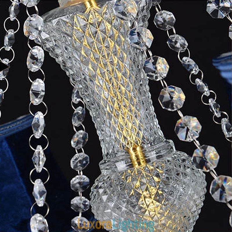 Designer Touch Decorative European Crystal Chandelier Luxury Pendant Light Blue Pendant