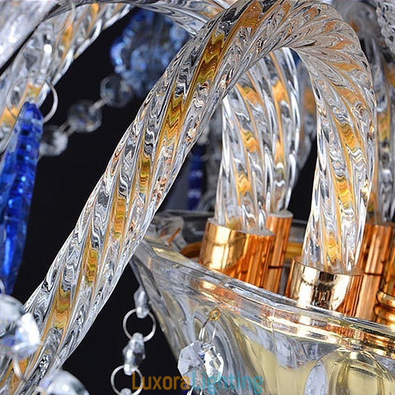 Designer Touch Decorative European Crystal Chandelier Luxury Pendant Light Blue Pendant