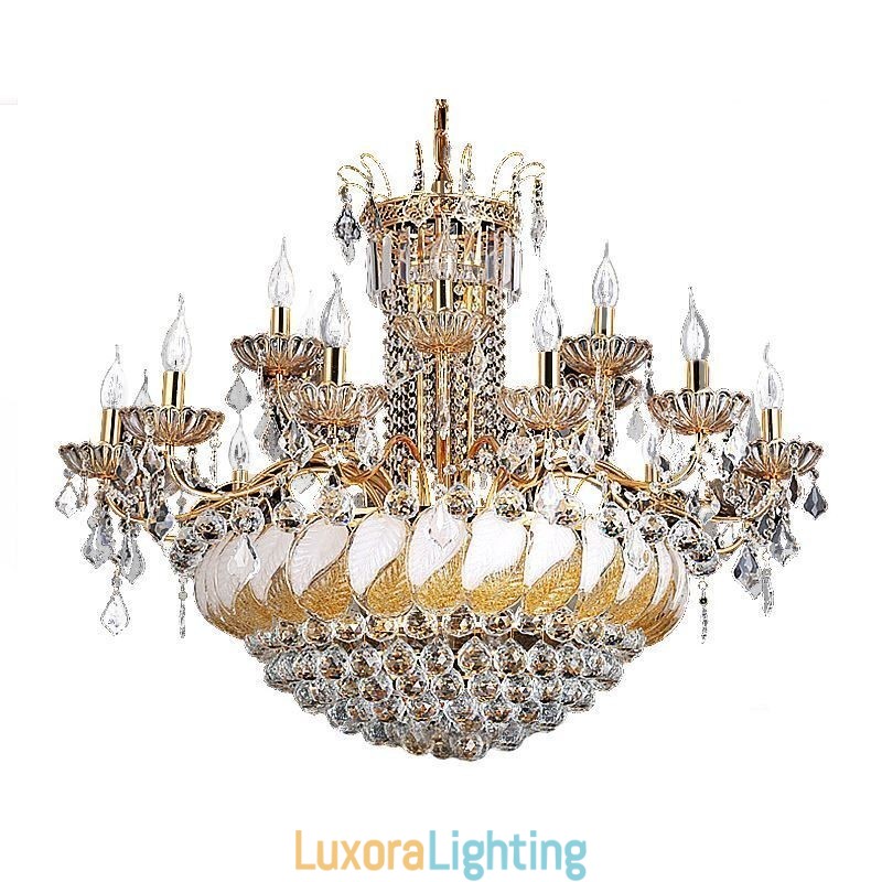 Designer Touch Decorative Large Luxury Crystal Chandelier European Gold Ceiling Light