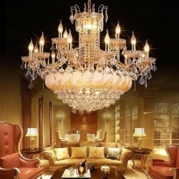 Designer Touch Decorative Large Luxury Crystal Chandelier European Gold Ceiling Light