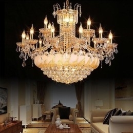 Designer Touch Decorative Large Luxury Crystal Chandelier European Gold Ceiling Light