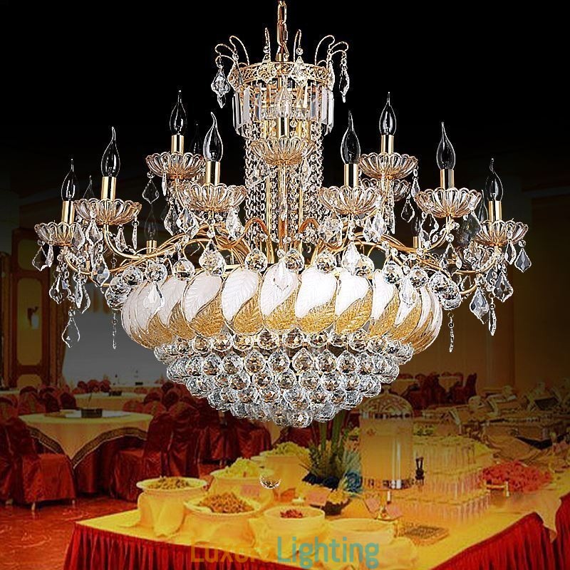 Designer Touch Decorative Large Luxury Crystal Chandelier European Gold Ceiling Light