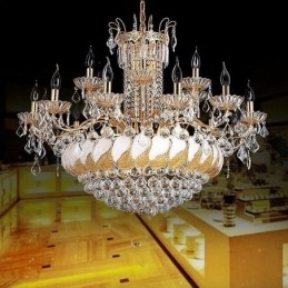Designer Touch Decorative Large Luxury Crystal Chandelier European Gold Ceiling Light
