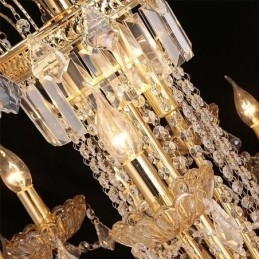 Designer Touch Decorative Large Luxury Crystal Chandelier European Gold Ceiling Light