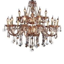 Designer Touch Decorative European Crystal Chandelier Elegant Large Pendant Light Amber