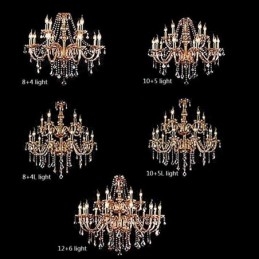 Designer Touch Decorative European Crystal Chandelier Elegant Large Pendant Light Amber