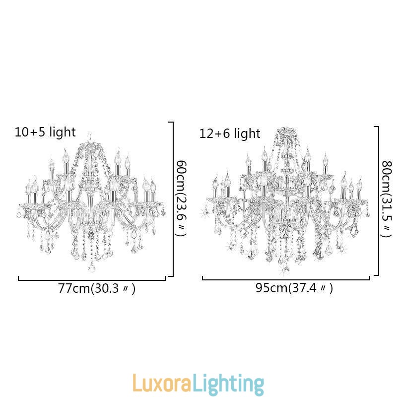 Designer Touch Decorative European Crystal Chandelier Elegant Large Pendant Light Amber