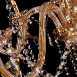 Designer Touch Decorative European Crystal Chandelier Elegant Large Pendant Light Amber