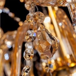 Designer Touch Decorative European Crystal Chandelier Elegant Large Pendant Light Amber