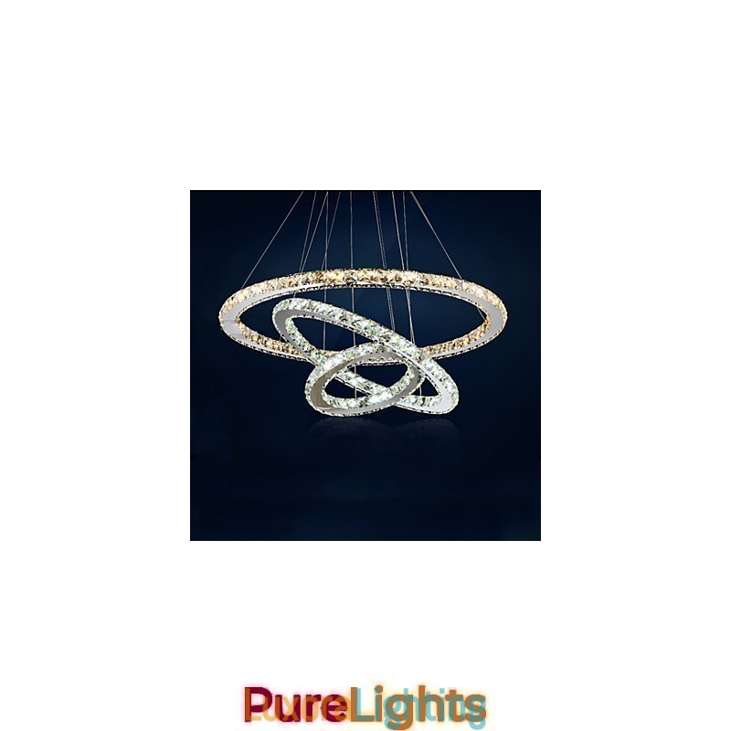 Designer Touch Decorative Pendant Lamps Amber and Clear K9 Crystal Chandelier Lights Lighting with 3 Ring