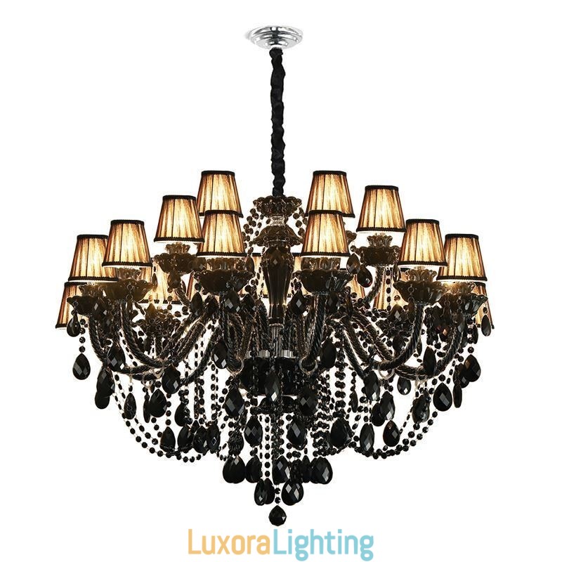 Designer Touch Decorative Luxury European Style Crystal Chandelier Black Pendant Light