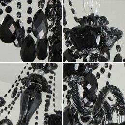 Designer Touch Decorative Luxury European Style Crystal Chandelier Black Pendant Light