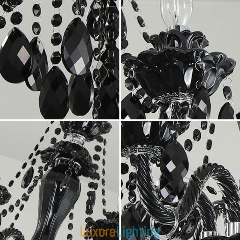 Designer Touch Decorative Luxury European Style Crystal Chandelier Black Pendant Light