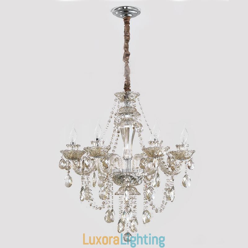 Designer Touch Decorative Crystal Chandelier Cognac Ceiling Light Luxury European