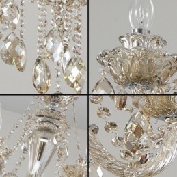 Designer Touch Decorative Crystal Chandelier Cognac Ceiling Light Luxury European