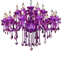 Designer Touch Decorative Elegant Purple Crystal Ceiling Light European Chandelier