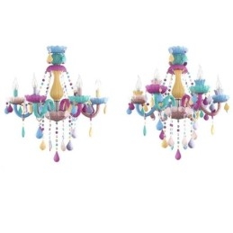 Designer Touch Decorative European Colorful Crystal Chandelier Macaron Pendant Light