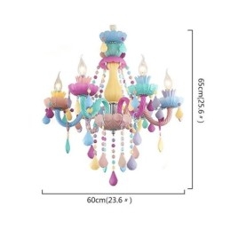 Designer Touch Decorative European Colorful Crystal Chandelier Macaron Pendant Light