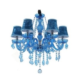 Designer Touch Decorative European Style Blue Crystal Chandelier Unique Pendant Light