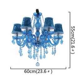 Designer Touch Decorative European Style Blue Crystal Chandelier Unique Pendant Light