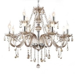 Designer Touch Decorative Large Crystal Chandelier Cognac European Ceiling Light