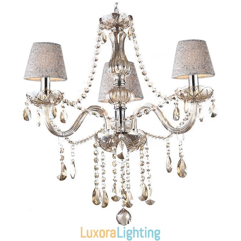 Designer Touch Decorative Classic European Crystal Chandelier Cognac Pendant Light
