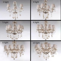 Designer Touch Decorative Classic European Crystal Chandelier Cognac Pendant Light
