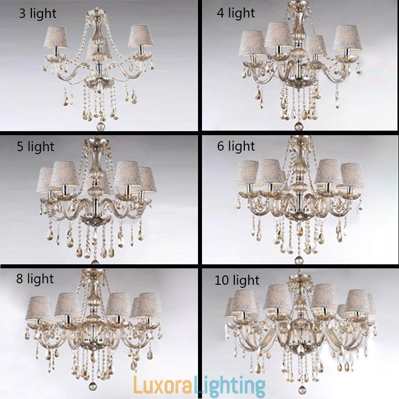 Designer Touch Decorative Classic European Crystal Chandelier Cognac Pendant Light