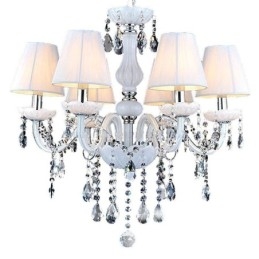 Designer Touch Decorative European Crystal Chandelier Unique White Jade Pendant Light