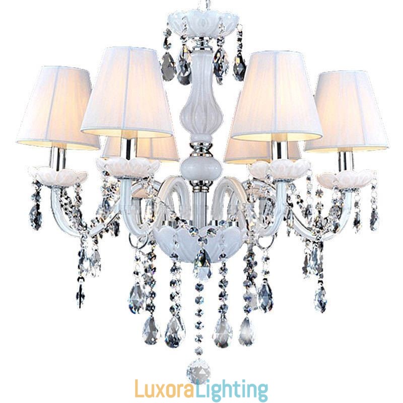 Designer Touch Decorative European Crystal Chandelier Unique White Jade Pendant Light