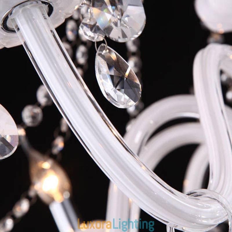 Designer Touch Decorative European Crystal Chandelier Unique White Jade Pendant Light