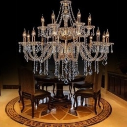 Designer Touch Decorative Luxury Crystal Chandelier Golden European Threaded Arm Ceiling Light