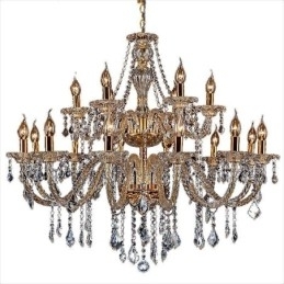 Designer Touch Decorative Luxury Crystal Chandelier Golden European Threaded Arm Ceiling Light