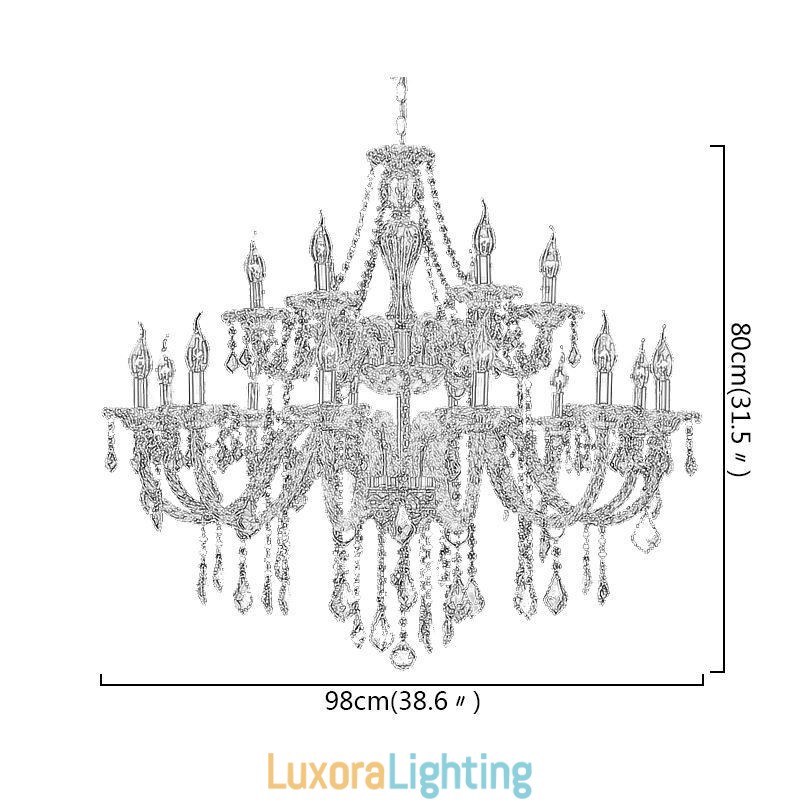 Designer Touch Decorative Luxury Crystal Chandelier Golden European Threaded Arm Ceiling Light