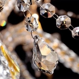 Designer Touch Decorative Luxury Crystal Chandelier Golden European Threaded Arm Ceiling Light