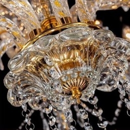 Designer Touch Decorative Luxury Crystal Chandelier Golden European Threaded Arm Ceiling Light